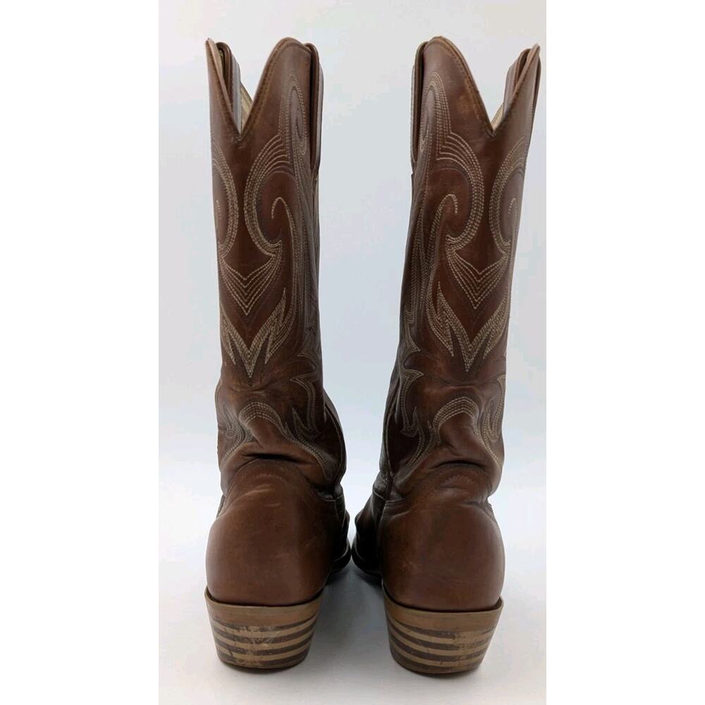 Durango Brown Leather Western Cowboy Boots Men’s 9M Square Toe Western Wear - Picture 9 of 16